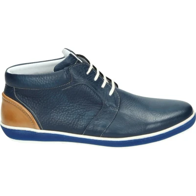Afbeelding van Josef Seibel MARLEY 53 Vrije tijd half hoogHeren veterschoenHeren sneakers Kleur: Blauw Maat: 42
