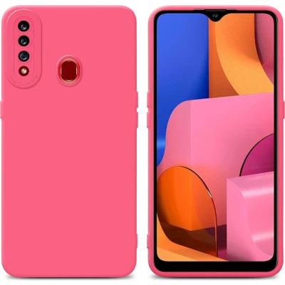 Afbeelding van Cadorabo Hoesje geschikt voor Samsung Galaxy A20s in Fluid ROOD Beschermhoes gemaakt van flexibel TPU silicone Cover Case