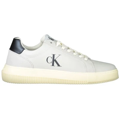 Afbeelding van Calvin Klein Jeans Heren Chunky Cupsole Authentieke YM0YM01123 Sneakers, Grijs (O Mushroom/C Wit/Navy), 8 UK, O Mushroom C Wit Navy, 40.5 EU