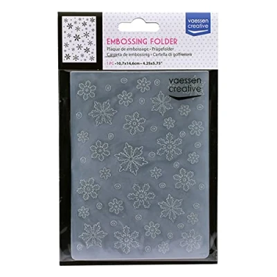 Afbeelding van Vaessen Creative Embossingmap, sneeuwvlok 14,5 x 10,8 0,5 cm, 1 eenheid, voor verjaardag, geboorte, kerstkaarten en papierambachten