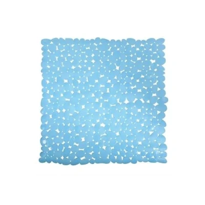 Afbeelding van MSV Douche/bad anti slip mat badkamer pvc lichtblauw 53 x cm Badmatjes