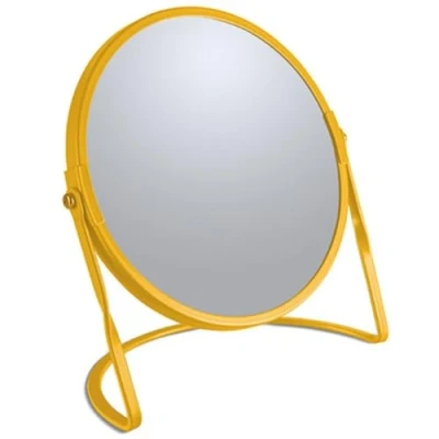 Afbeelding van Make up spiegel Cannes 5x zoom metaal 18 x 20 cm safraan geel dubbelzijdig