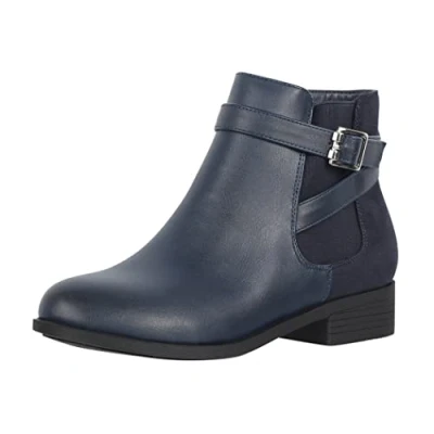 Afbeelding van Elara Dames Enkellaarsjes Chelsea Enkellaarzen Chunkyrayan C298 Navy New 41