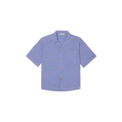 Afbeelding van T shirt Osnabruck Check pattern Medium blue 128