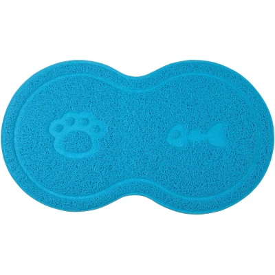 Afbeelding van DM 8 vormige kat huisdier nestbak bakmat, Kitty nest tapijt, deurmat, 46x26 cm (SkyBlue)