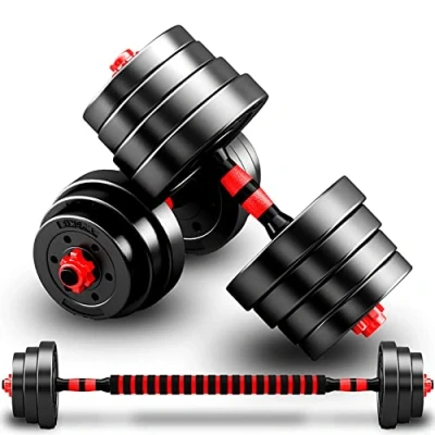 Afbeelding van BCBIG Halterset Gewichten verstelbare dumbbell set 10kg(5kg*2)1 paar 3 in 1 mannen halter met barbell link voor dames heren fitness vrije gewicht lange halters krachttraining thuis/home gym training