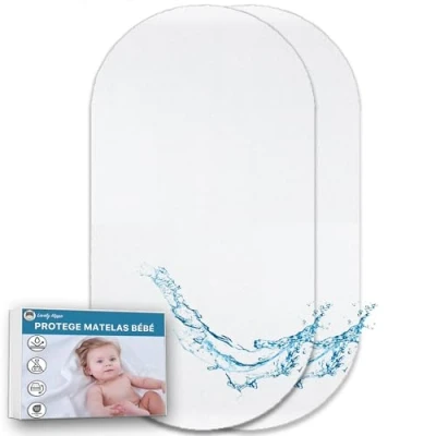 Afbeelding van Lovely Hippo matrasbeschermer Cododo 100% waterdicht, Öko Tex absorberende en ademende voor baby&#039;s zonder behandeling waterdicht (40 x 80 cm (2 stuks)