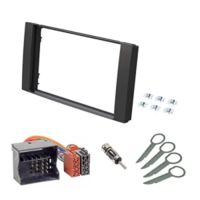 Afbeelding van Audioproject A161 autoradio dubbele DIN radiopaneel set compatibel met Ford C Max S Focus 2 Fiesta Fusion Mondeo Kuga Transit radioadapter zwart