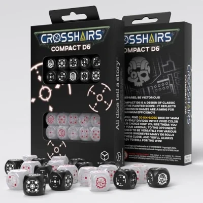Afbeelding van Q Workshop QWOSTCA5 Crosshairs Compact D6: Black &amp; Pearl