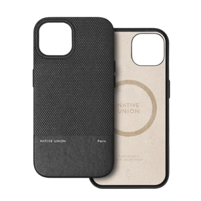 Afbeelding van Native Union (Re)Classic Hoesje MagSafe Compatibel met Ingebouwde Magneten Gemaakt van Gerecyclede en Plantaardige Materialen Ultraduurzaam Valbescherming tot 6ft / 1.8m voor iPhone 15 (Zwart)
