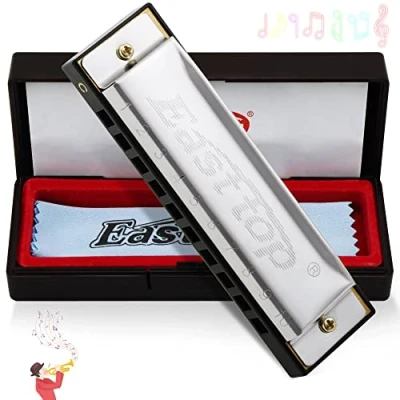 Afbeelding van East top Blues Harmonica, Diatonische harmonica Sleutel van C 10 Gaten 20 Tonen Mond Organ Harp voor volwassenen, kinderen, beginners, professionals en studenten