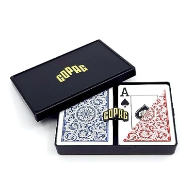 Afbeelding van COPAG Double Deck Blauw &amp; Rood 1546 Jumbo Poker Speelkaarten 100% Plastic