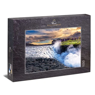 Afbeelding van Ulmer Puzzleschmiede Puzzel &quot;IJslands wilde water&quot; klassieke 1000 stukjes landschapspuzzel de indrukwekkende Dettifoss waterval in IJsland, filmachtergrond en grootste Europa