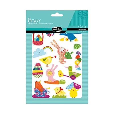 Afbeelding van Maildor AE033O babystickers (met 6 vellen in formaat DIN A5, 14, 8 x 21 cm, ideaal voor kinderen vanaf 2 jaar, Pasen) 1 verpakking