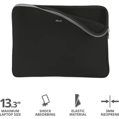 Afbeelding van Trust primo soft sleeve voor 13,3 inch laptops laptoptas