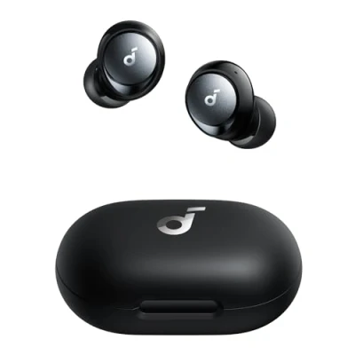 Afbeelding van Soundcore by Anker Space A40 draadloze oordopjes met actieve ruisonderdrukking, 50 u speeltijd, 10 speeltijd na 1 lading, LDAC Hi Res Sound, comfortabel, 6 microfoons, draadloos laden, snelladen