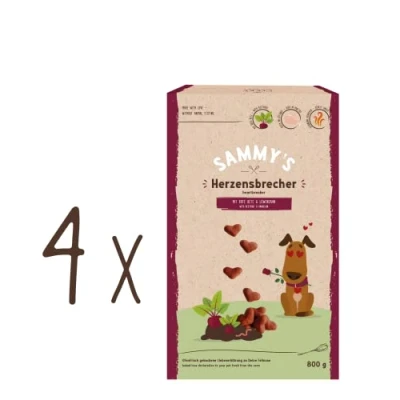 Afbeelding van Sammy&#039;s Hartenbreker, fijn gebakken snacks voor honden, met rode biet en paardenbloem, 4 x 800 g