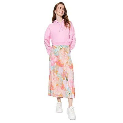 Afbeelding van Trendyol Meerkleurige Geplooide, Elastische Taille Geweven Rok Met Bloemenpatroon Tctss23Ee00018