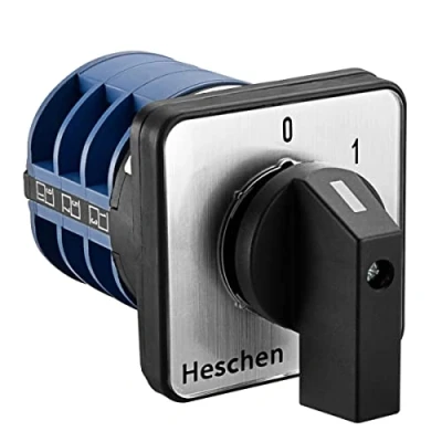 Afbeelding van Heschen Universele roterende nokkenselector, SZW26 32/0 3.3, 660V 32A, 4 posities, 3 fasen, 12 klemmen, CE