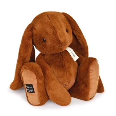 Afbeelding van HISTOIRE D&#039;OURS Groot pluche konijn collectie LE LAPIN kleur Capuccino metgezel zachtheid en knuffels Infinis 50 cm onvergetelijk cadeau idee voor kleine grote kinderen HO3247