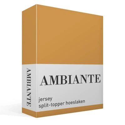 Afbeelding van Hoeslaken Lits Jumeaux 180x200 Ambiante Jersey Geel 2 Persoons