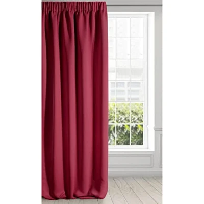 Afbeelding van Eurofirany Logan Gordijn Ondoorzichtig, Blackout, Satijn Verduisteringsgordijn met Krulband 1 Stuk. Elegant, Glad, Effen kleur, Woonkamer, Slaapkamer, Rood, 135x270 cm