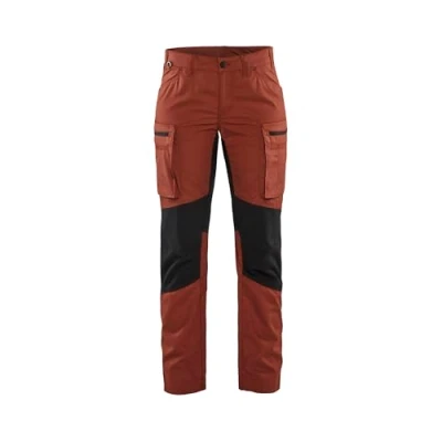 Afbeelding van Blaklader Dames Service werkbroek Stretch 7159 1845 Gebrand rood/Zwart C30