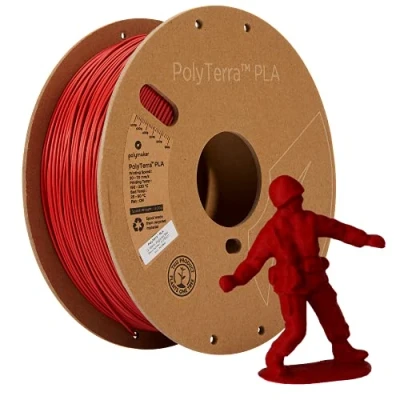 Afbeelding van Polymaker PM70955 Regular Filament PLA kunststof Gering kunststofgehalte, Mat 1.75 mm 1000 g Army Red PolyTerra™ 1 stuk(s)