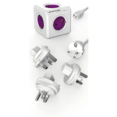 Afbeelding van PowerCube Rewirable USB De beste wereldstekker Paars zonder