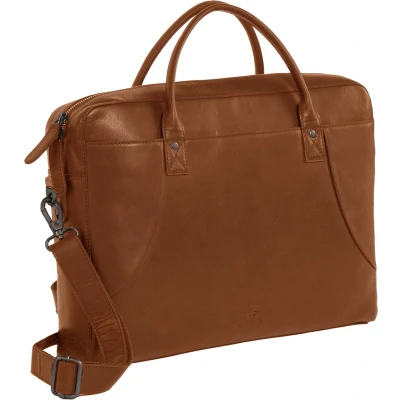 Afbeelding van MUSTANG Leren Business tas Laptoptas met laptopvak Maitland Docubag Cognac Bruine