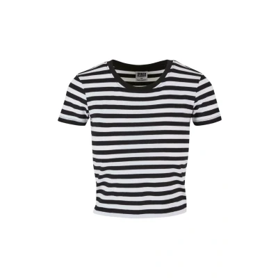Afbeelding van Urban Classics Short Striped TEE Tshirt print, Dames, Maat: 3XL, White black