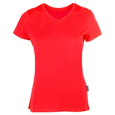 Afbeelding van Damesshirt &#039;Luxury V Neck Tee&#039; met korte mouwen Red L