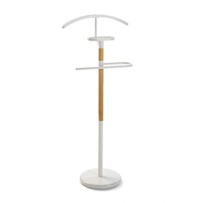 Afbeelding van Versa Holstebro Modern Multifunctioneel Nachtkastje met 2 Hangers voor Heren of Dameskleding, Afmetingen (H x B H) 112 28,8 46,5 cm, Metaal en hout, Kleur Wit