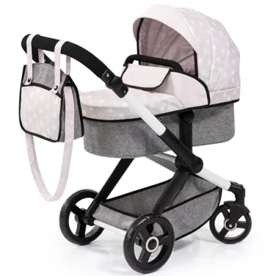 Afbeelding van bayer Design Combi Poppenwagen Xeo Roze/Grijs