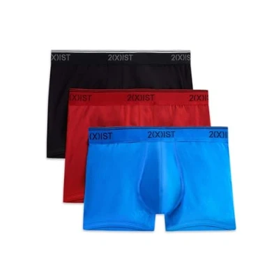 Afbeelding van 2(X) IST Heren Katoen Stretch No Show Trunk 3 pack, Scotts Rood/Zwart/Skydiver, M