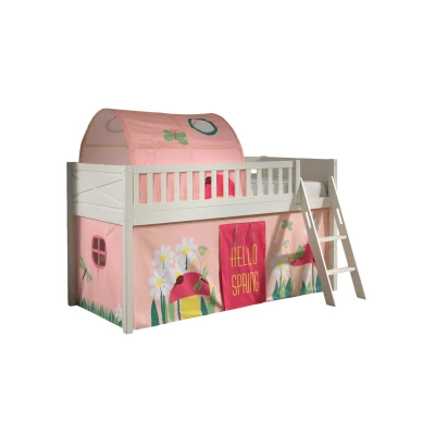 Afbeelding van SCOTT hoogslaper met SPRING speelgordijn en tunnel.
