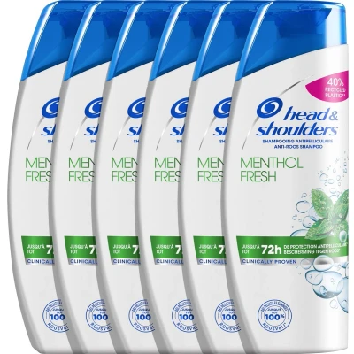 Afbeelding van 6x Head &amp; Shoulders Anti Roos Shampoo Menthol fresh 285 ml