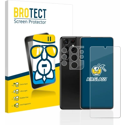 Afbeelding van BROTECT Glas Screen Protector voor Samsung Galaxy S21 Ultra 5G (Voor+Camera) Schermbeschermer [9H Hardheid, Beschermglas Folie niet Gehard Glas]