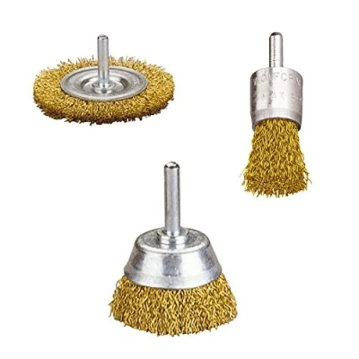 Afbeelding van Wolfcraft 3 delige draadborstelset messing