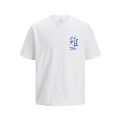 Afbeelding van Jack &amp; Jones Jorsnake CREW NECK Tshirt print, Heren, Maat: Medium, Bright white print bird
