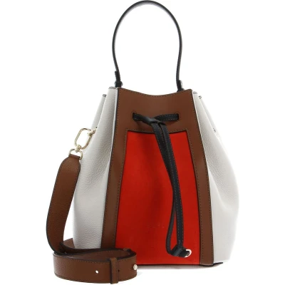 Afbeelding van FURLA Leren Handtas Schoudertas Miastella Bucket Bag Tangerine + Perla e Cognac h Veelkleurig