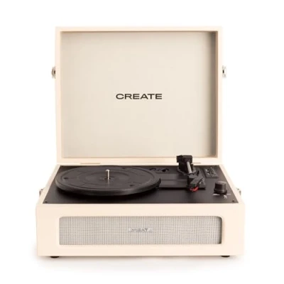 Afbeelding van CREATE Platenspeler COMPACT Retro Bluetooth, USB, SD, MicroSD en Mp3 recorder/speler Wit