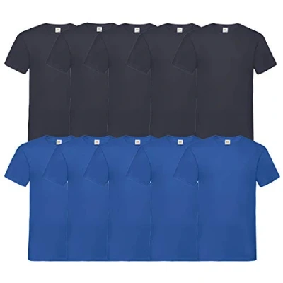 Afbeelding van Fruit of the Loom T shirt, met V hals, in verschillende maten en kleuren, 10 stuks, L