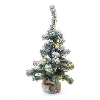 Afbeelding van Kunstkerstboom met sneeuw op batterijen 20 micro LED lampjes 60CM