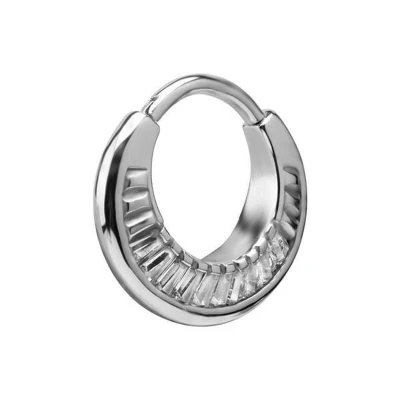 Afbeelding van Helix Piercing Ring Baguette Cubic Zirconia