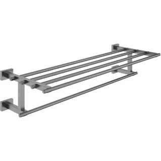 Afbeelding van Grohe essentials cube multi handdoekrek 2x arm 600mm metaal hard graphite geborsteld 40512al1