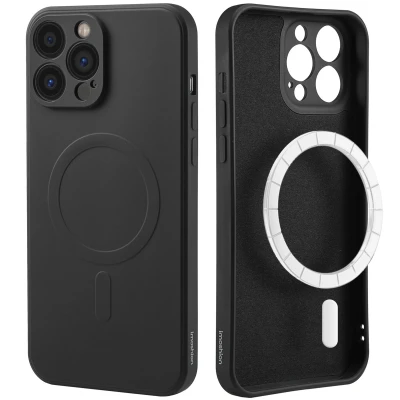 Afbeelding van Apple iPhone 13 Pro Max MagSafe Hoesje Siliconen en TPU (zacht) iMoshion Softcase/Backcover Zwart Telefoonhoesje