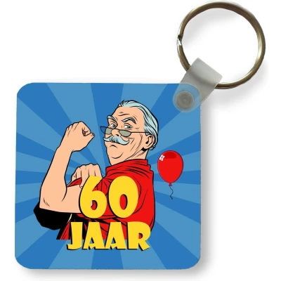 Afbeelding van Sleutelhanger Uitdeelcadeautjes Verjaardag 60 jaar Man Plastic