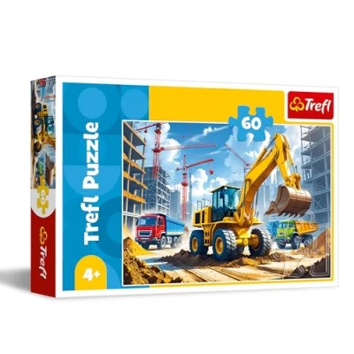 Afbeelding van Trefl Graaflaadmachine Puzzel met 60 Stukjes Kleurrijke Puzzels Voertuigen, Creatief Vermaak, Leuk voor Kinderen vanaf 4 jaar