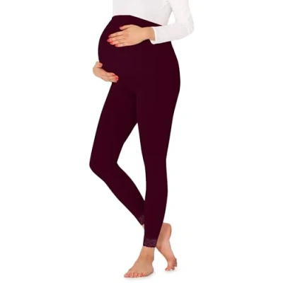 Afbeelding van Be Mammy Vrouwen Zwangerschap Zwangerschaps 7/8 Legging BE20 262(Claret,M)